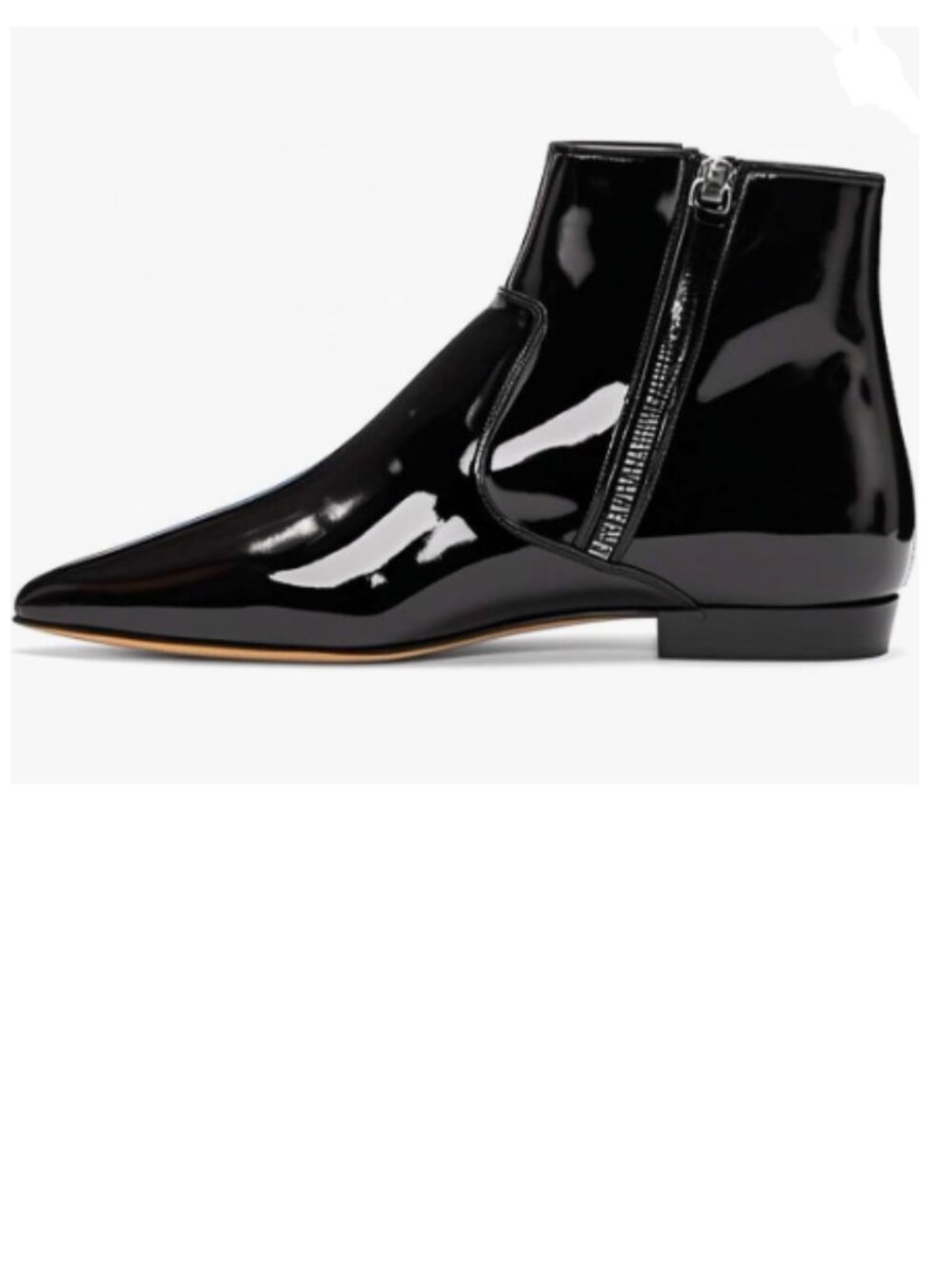 XYD Black Pointed Toe Ankle Boots Low Heel Dress Shoes with Double Side Zippers